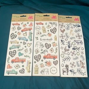3 sheets farmhouse chic stickers